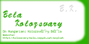 bela kolozsvary business card